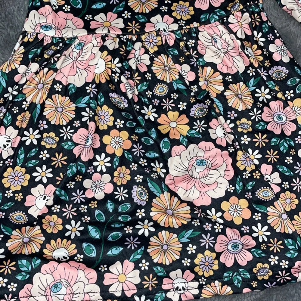 Marie Nicole Quirky Skull Floral Dress